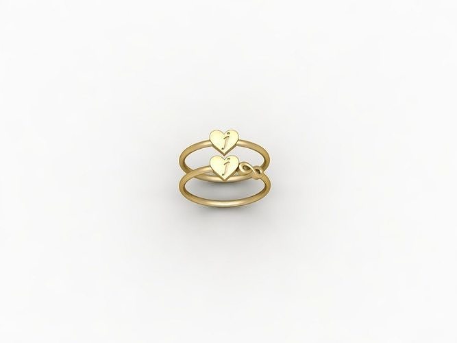 J alphabet ring 3D print model