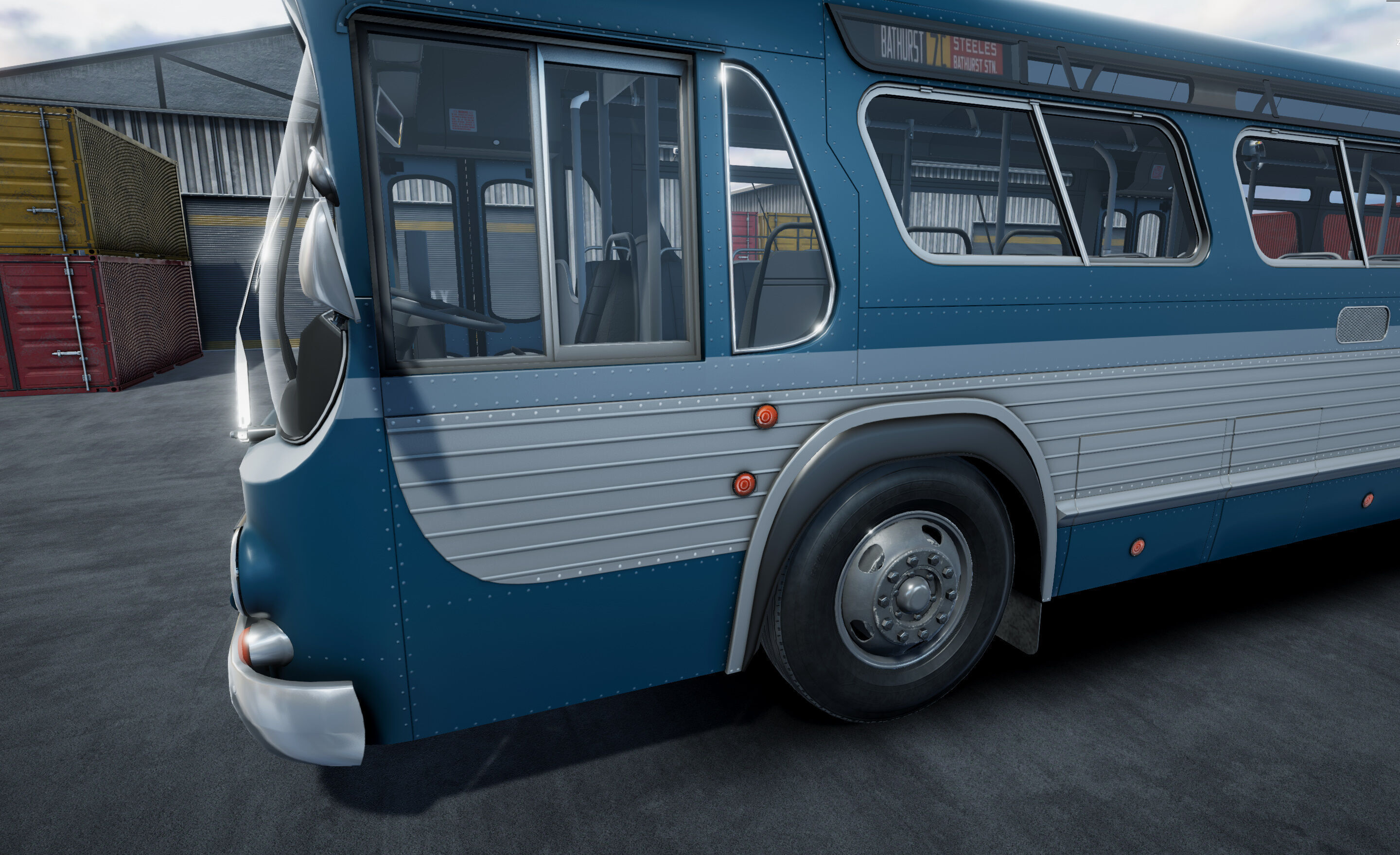 Classic Bus unity asset Low-poly 3D model_17