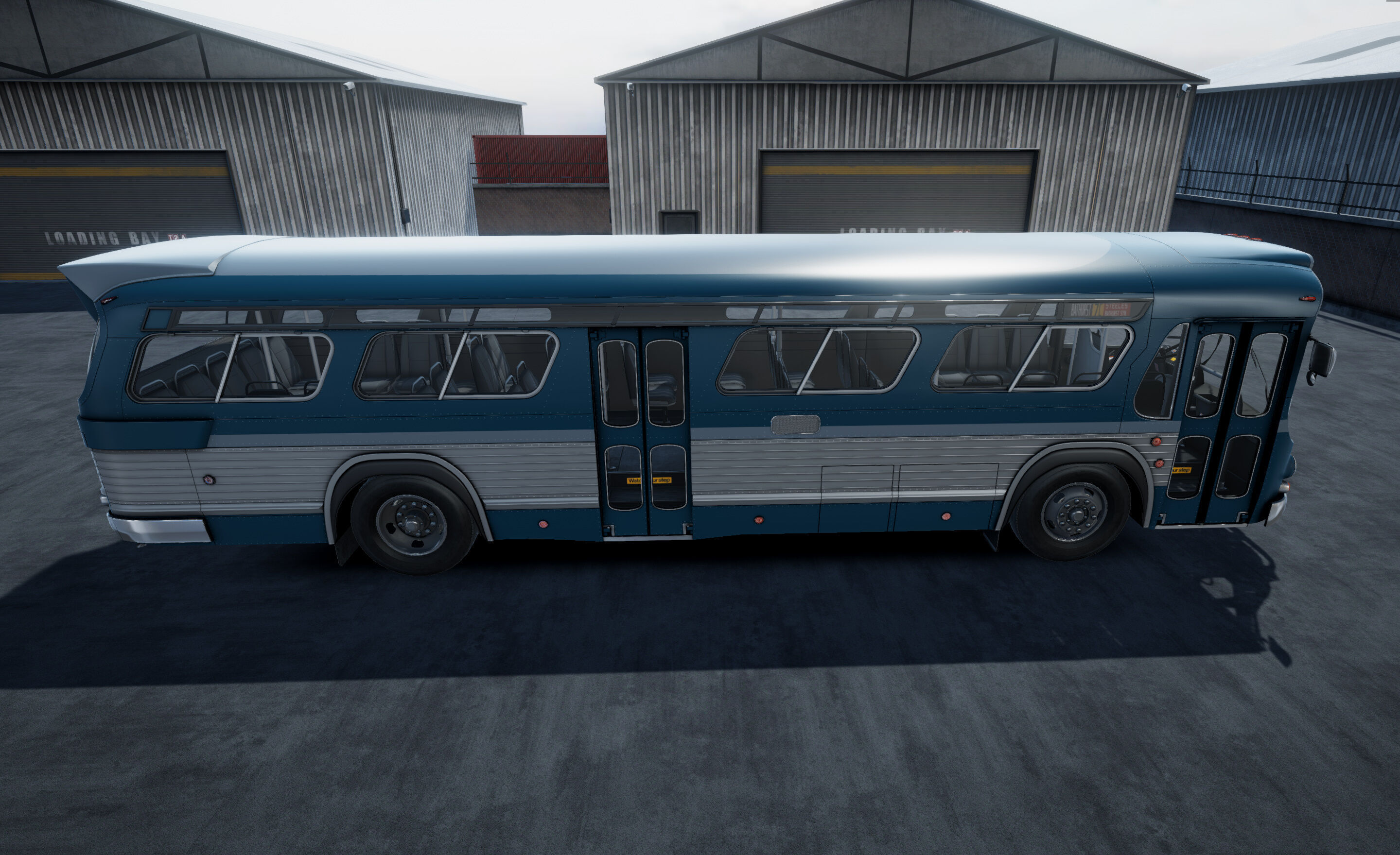 Classic Bus unity asset Low-poly 3D model_5
