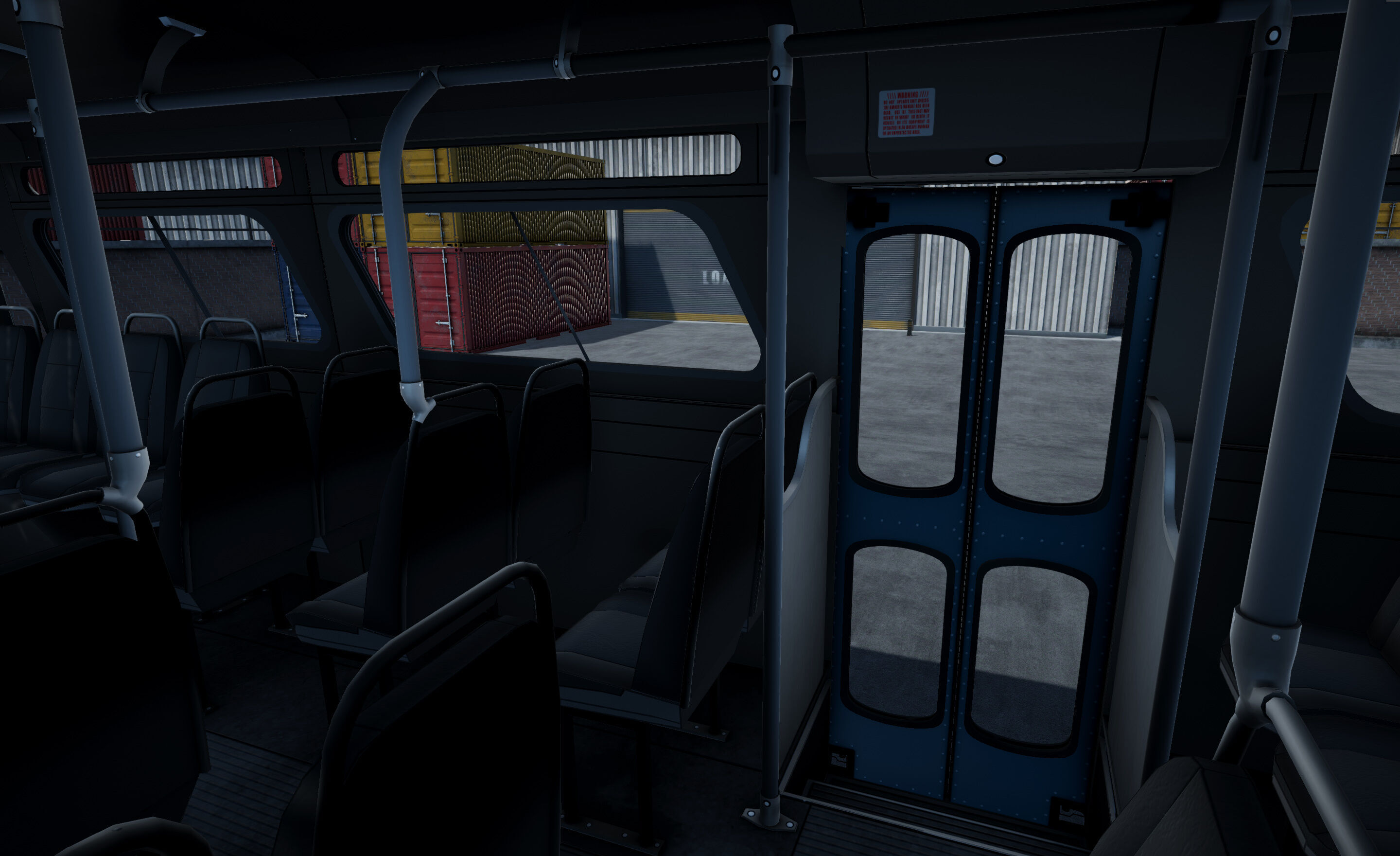 Classic Bus unity asset Low-poly 3D model_14