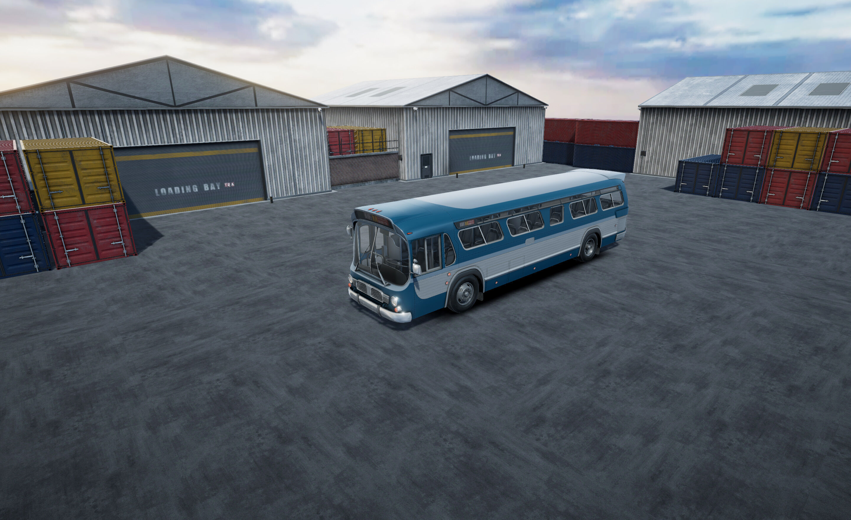 Classic Bus unity asset Low-poly 3D model_27