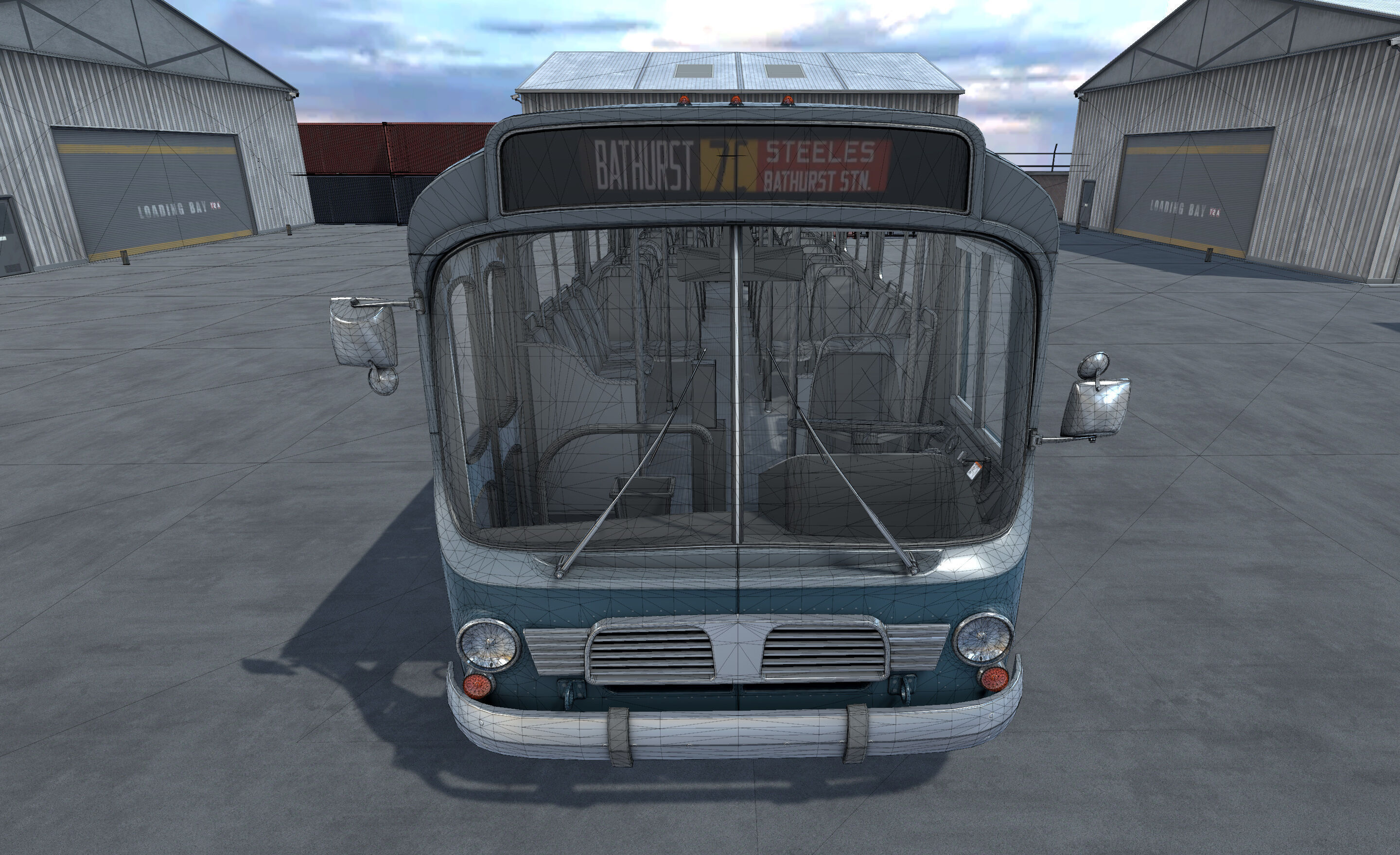 Classic Bus unity asset Low-poly 3D model_26