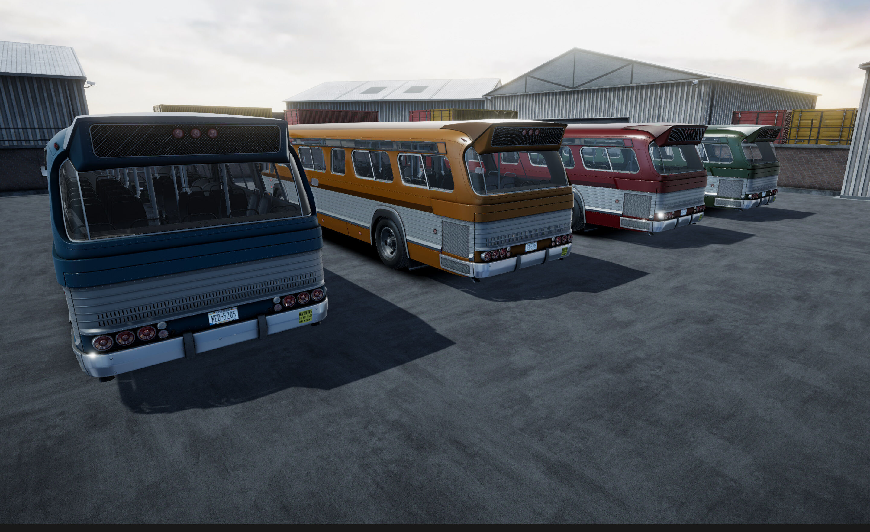 Classic Bus unity asset Low-poly 3D model_10