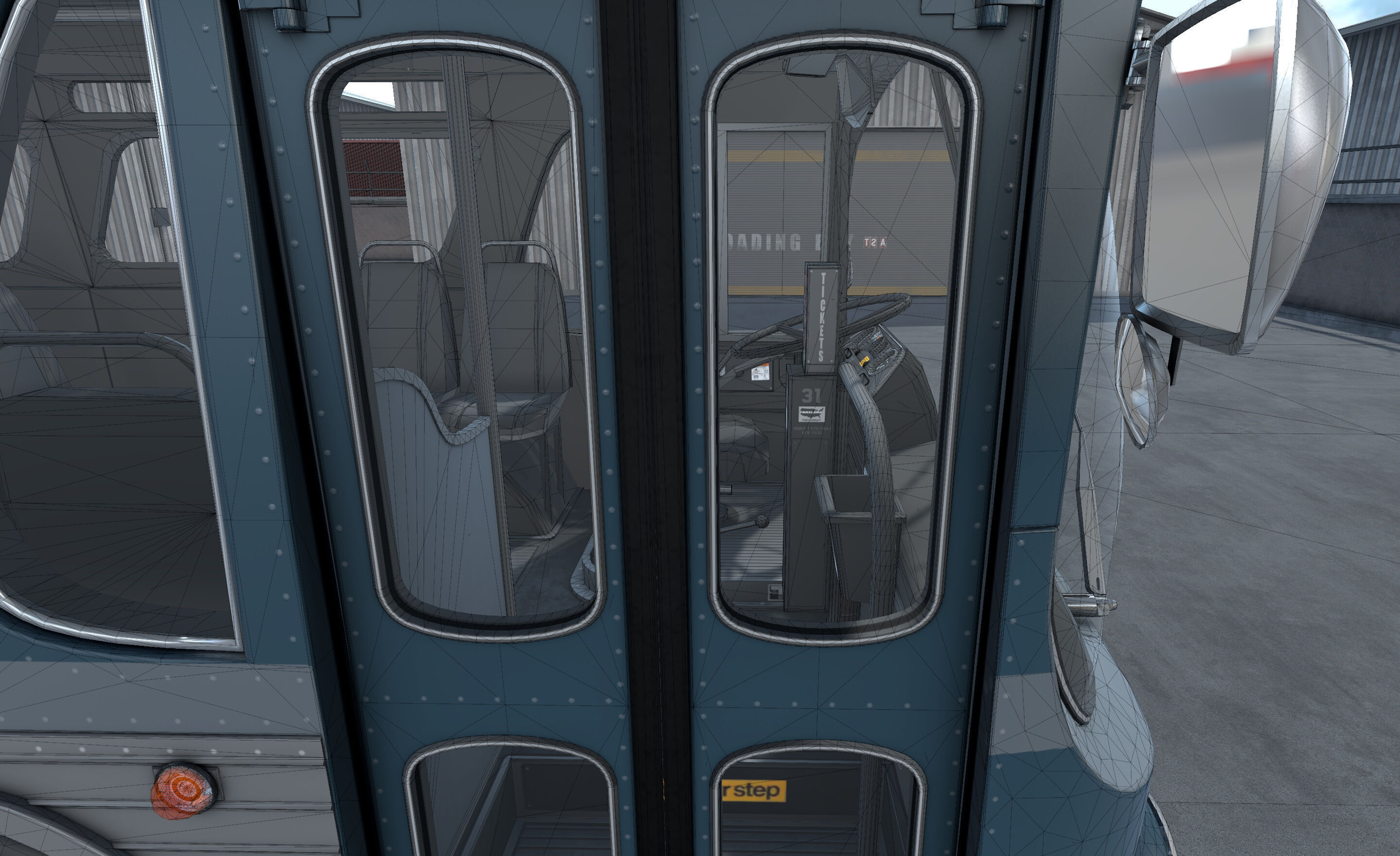Classic Bus unity asset Low-poly 3D model_25