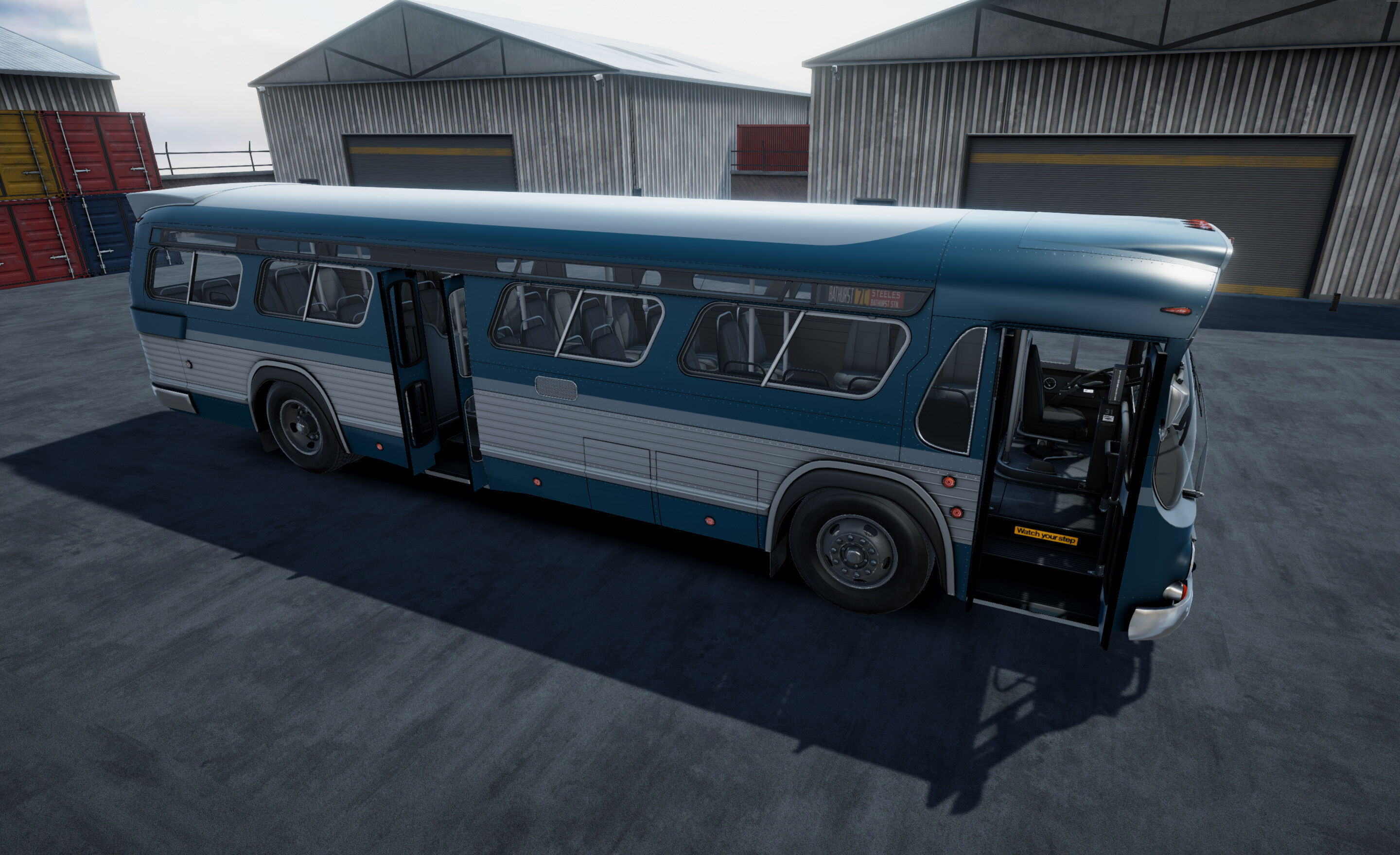Classic Bus unity asset Low-poly 3D model_8