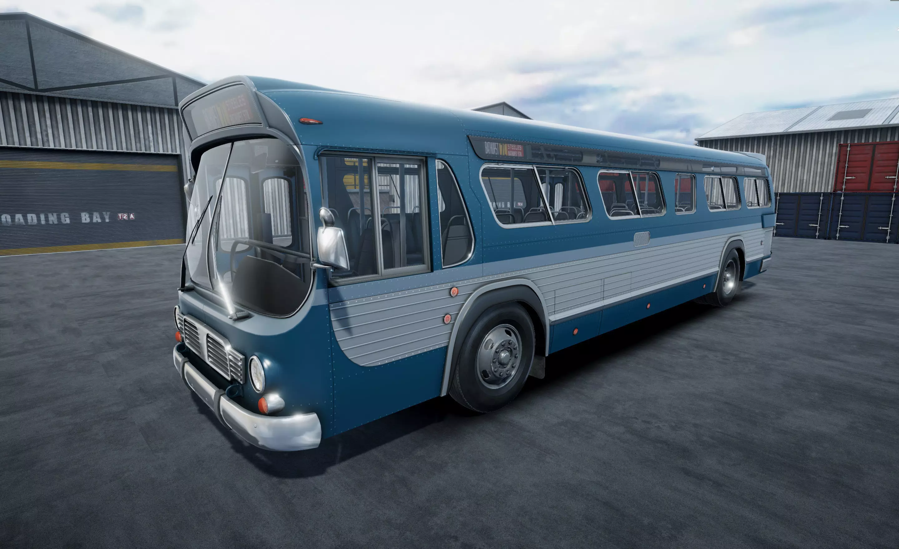 Classic Bus unity asset Low-poly 3D model_0