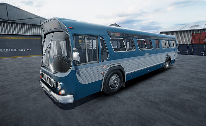 Classic Bus unity asset Low-poly 3D model