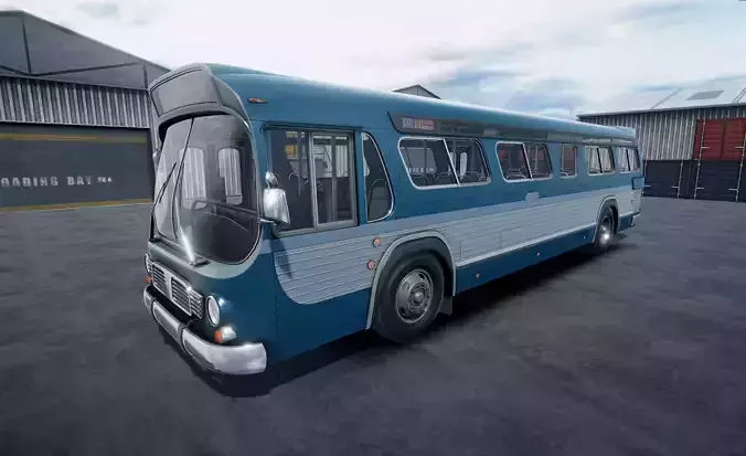 Classic Bus unity asset Low-poly 3D model