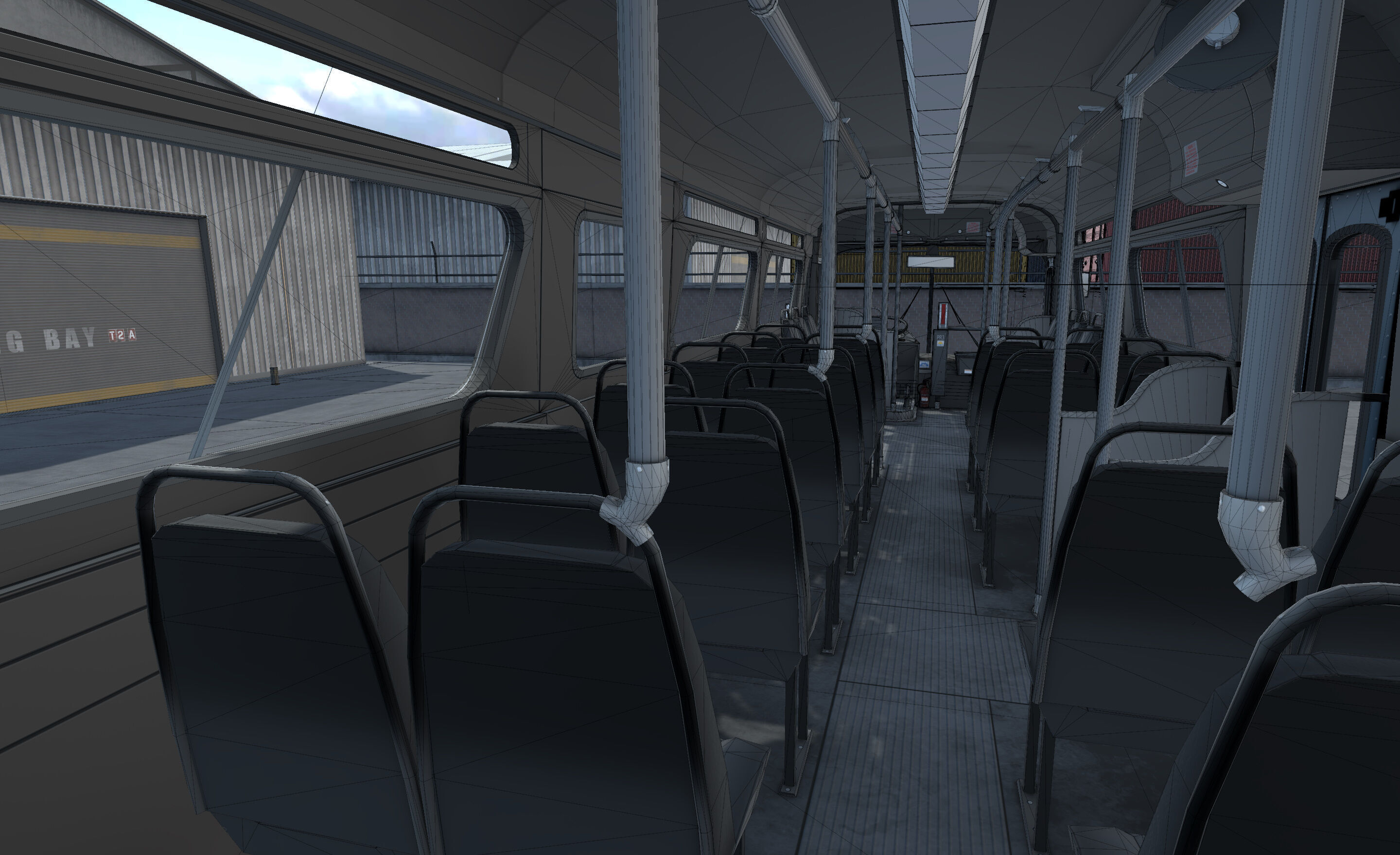 Classic Bus unity asset Low-poly 3D model_23