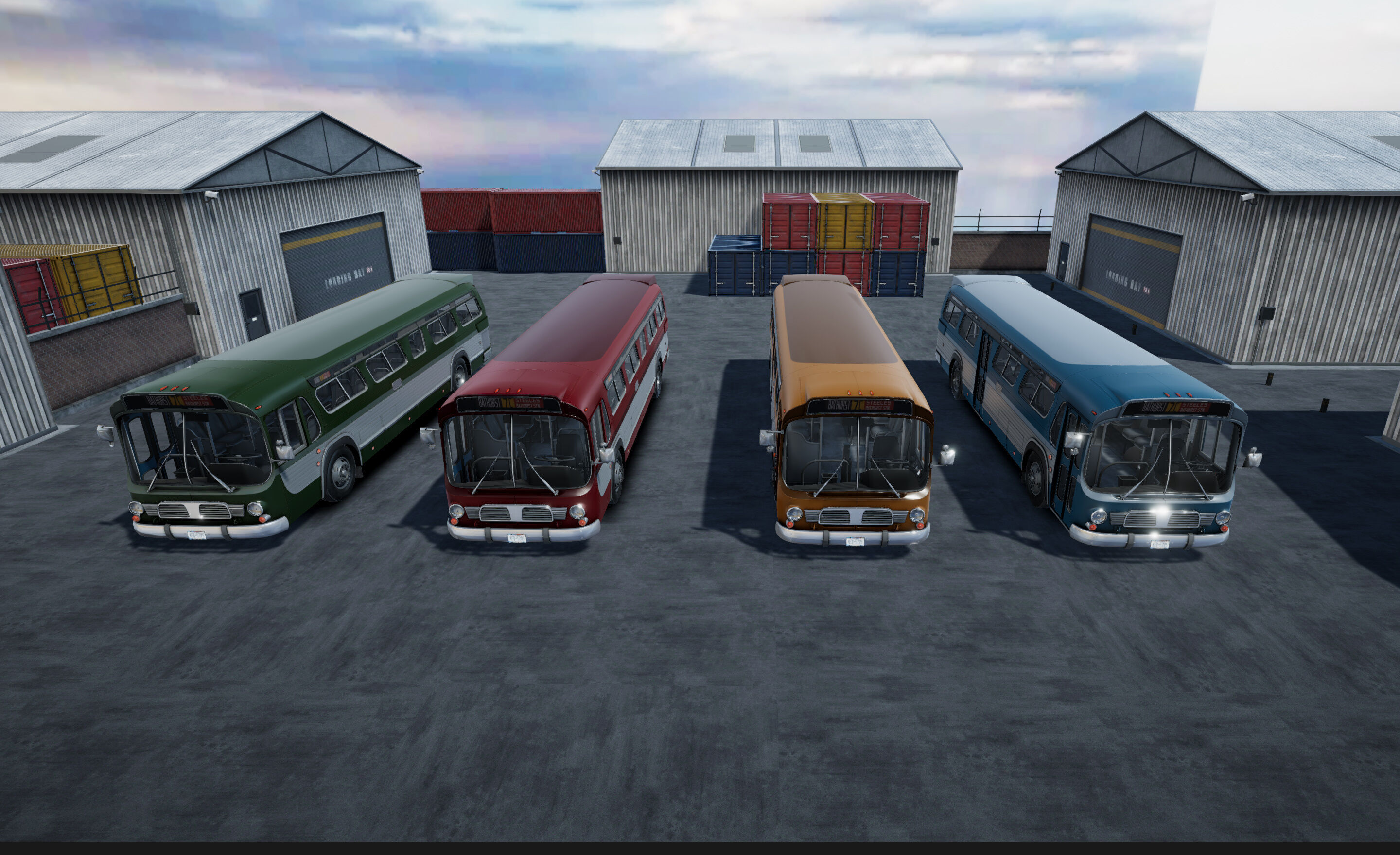 Classic Bus unity asset Low-poly 3D model_12