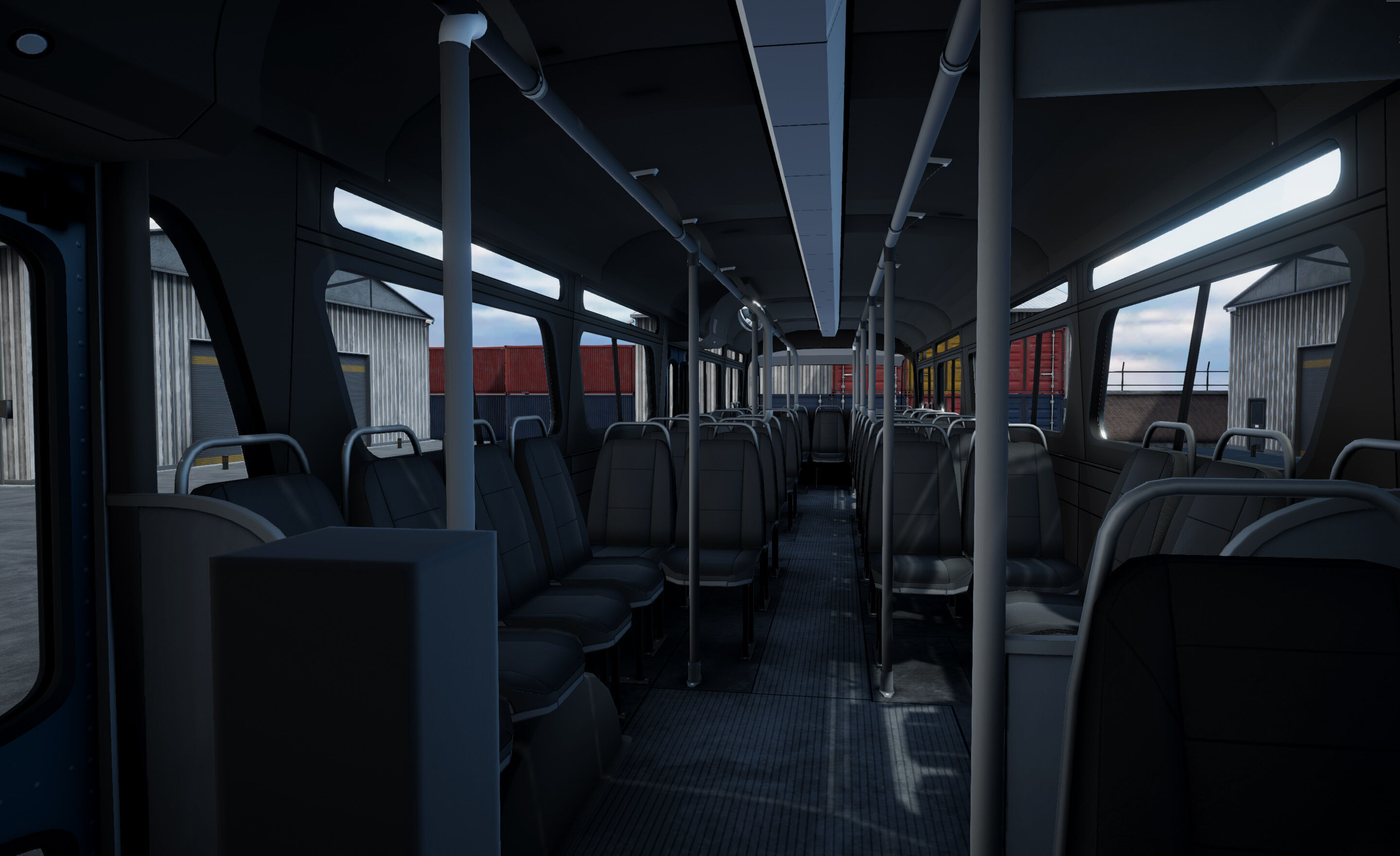 Classic Bus unity asset Low-poly 3D model_15
