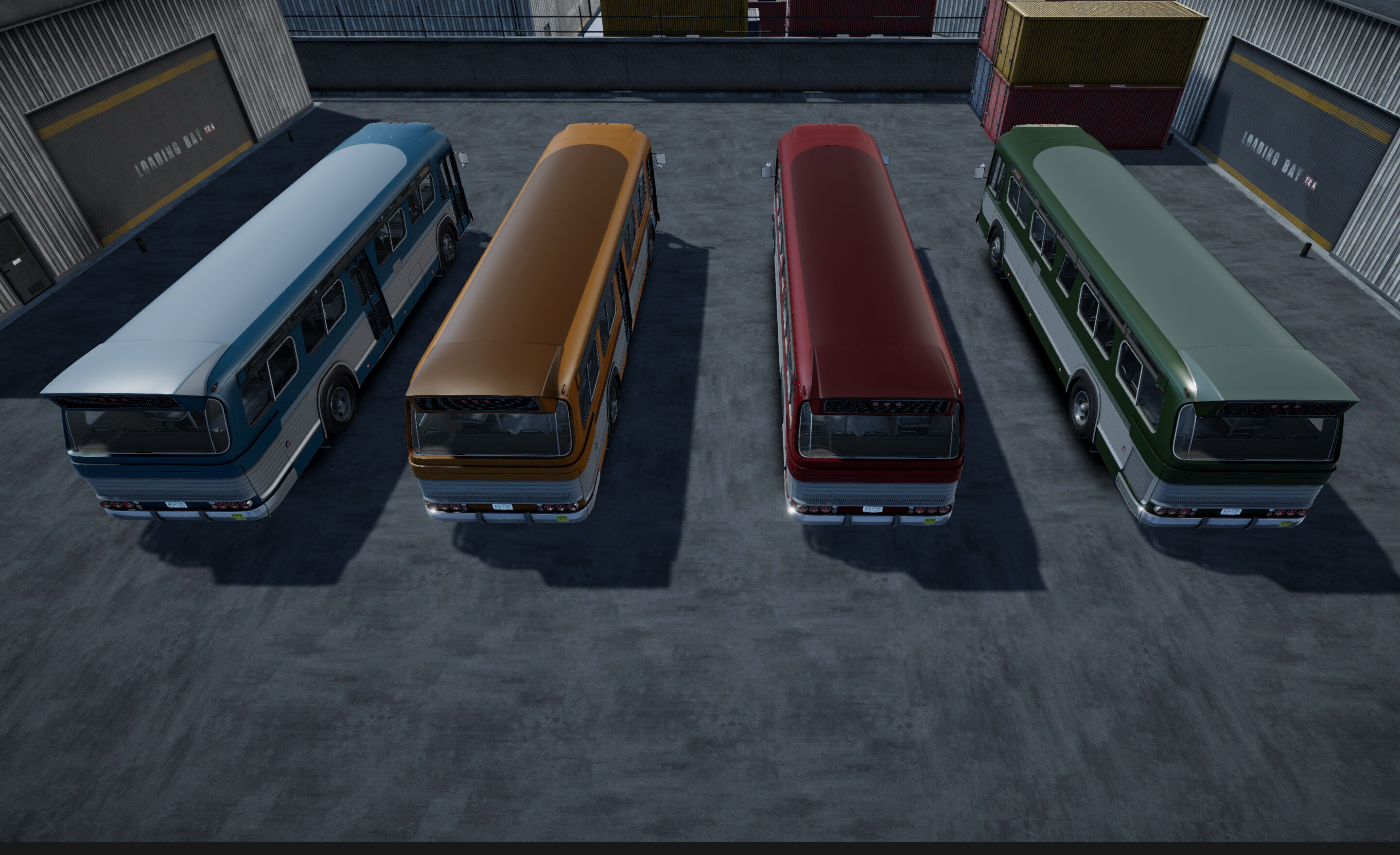 Classic Bus unity asset Low-poly 3D model_11