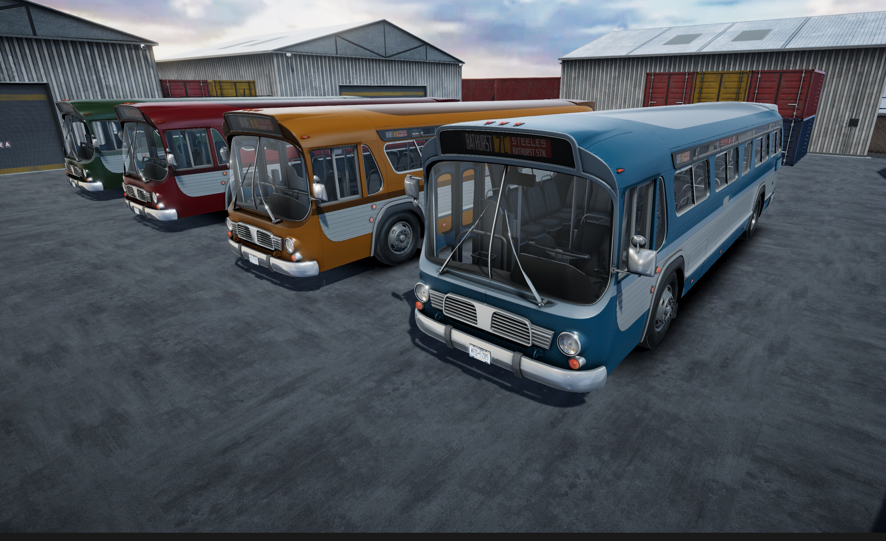 Classic Bus unity asset Low-poly 3D model_9