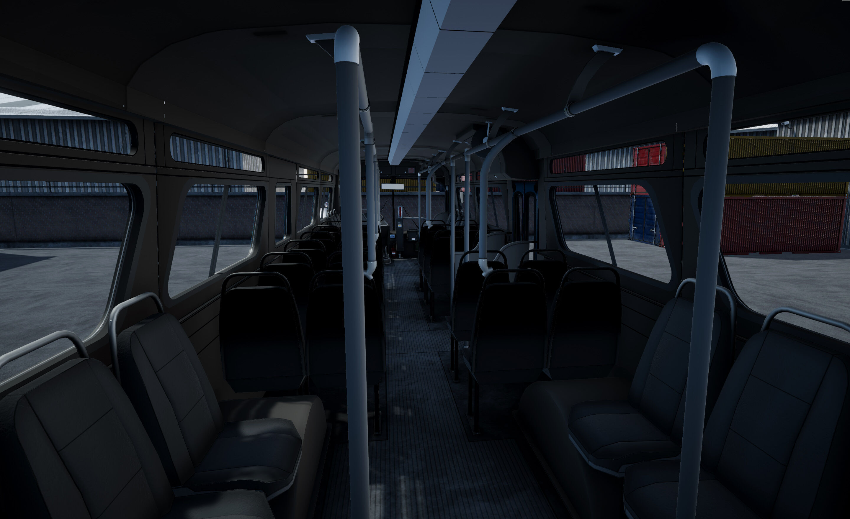 Classic Bus unity asset Low-poly 3D model_13