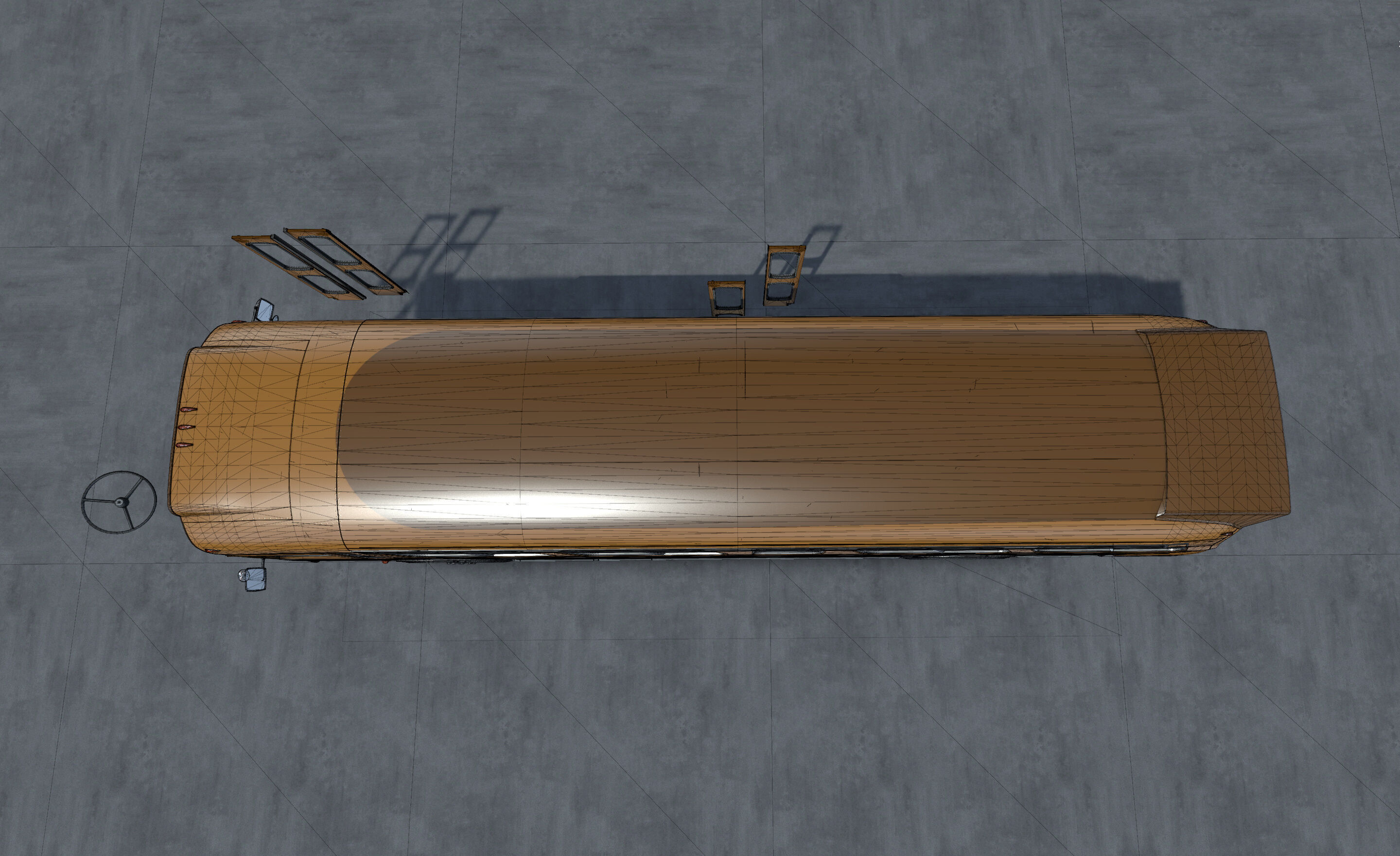 Classic Bus unity asset Low-poly 3D model_30