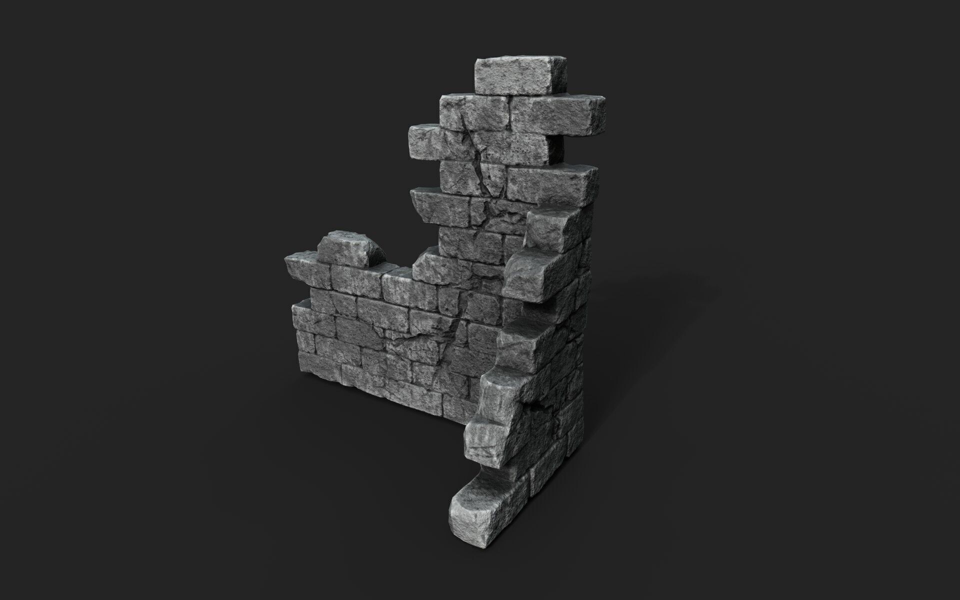 Old Ruin 8 Low-poly 3D model_1