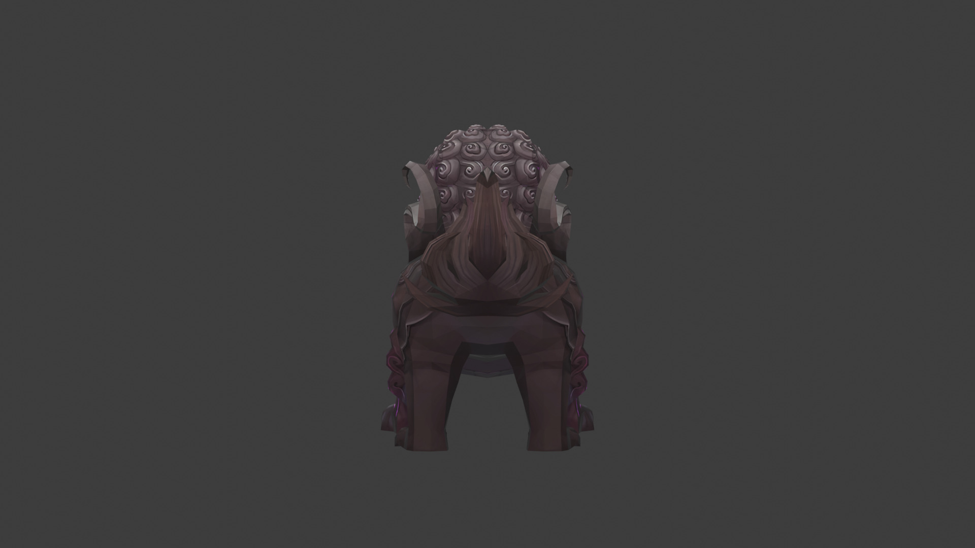 Mystical Guardian Lion with Glowing Accents 3D model_1