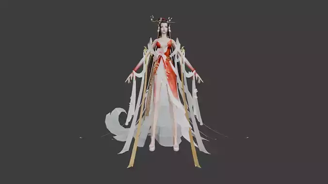 Elegant Fantasy Sorceress with Flowing Robes