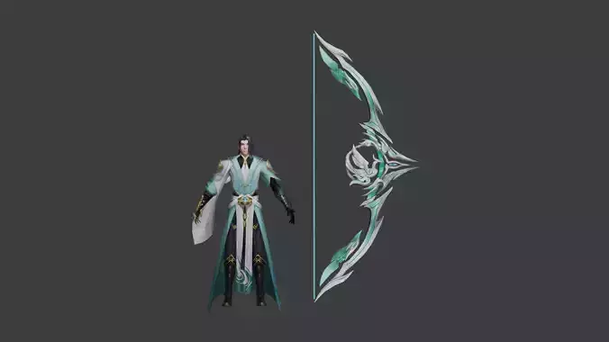 Elegant Archery Expert in Mystical Attire