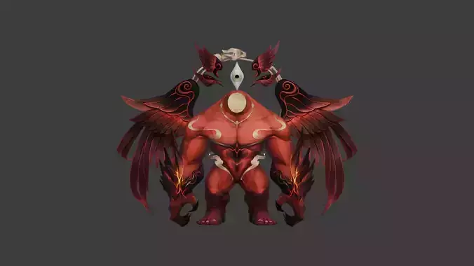 Mythical Firewing Guardian with Crimson Feathers