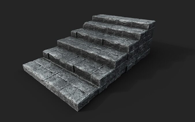Old Stairs Low-poly 3D model
