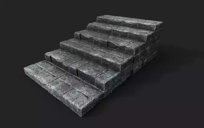 Old Stairs Low-poly 3D model