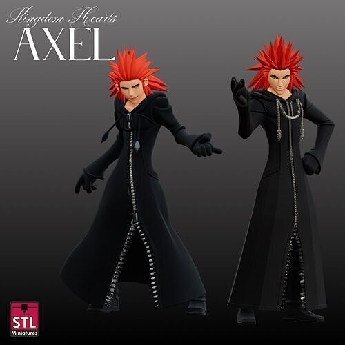 STL Axel Kingdom Hearts Inspired Dual Pose 3D print model