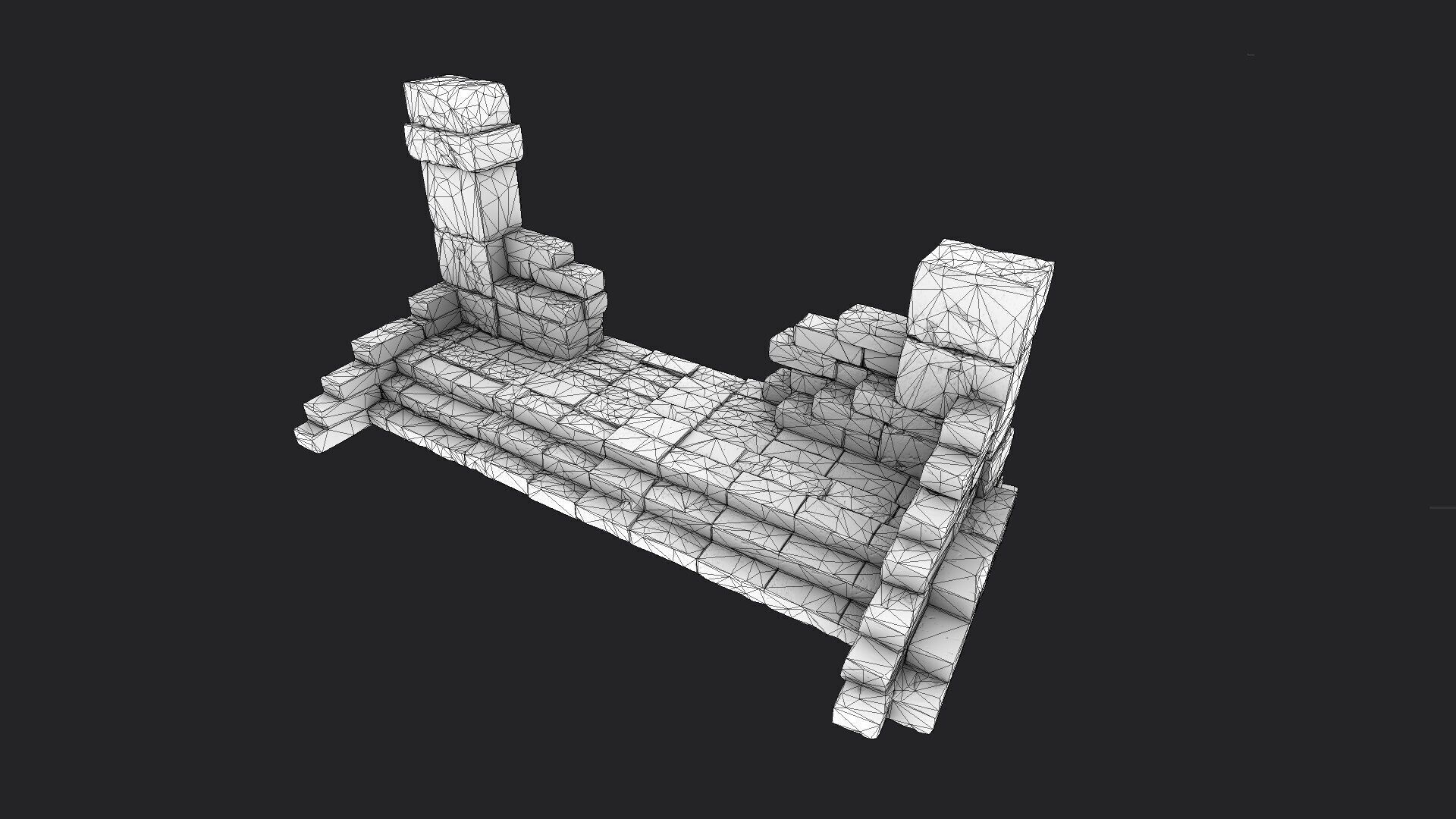Old Stairs Low-poly 3D model_6