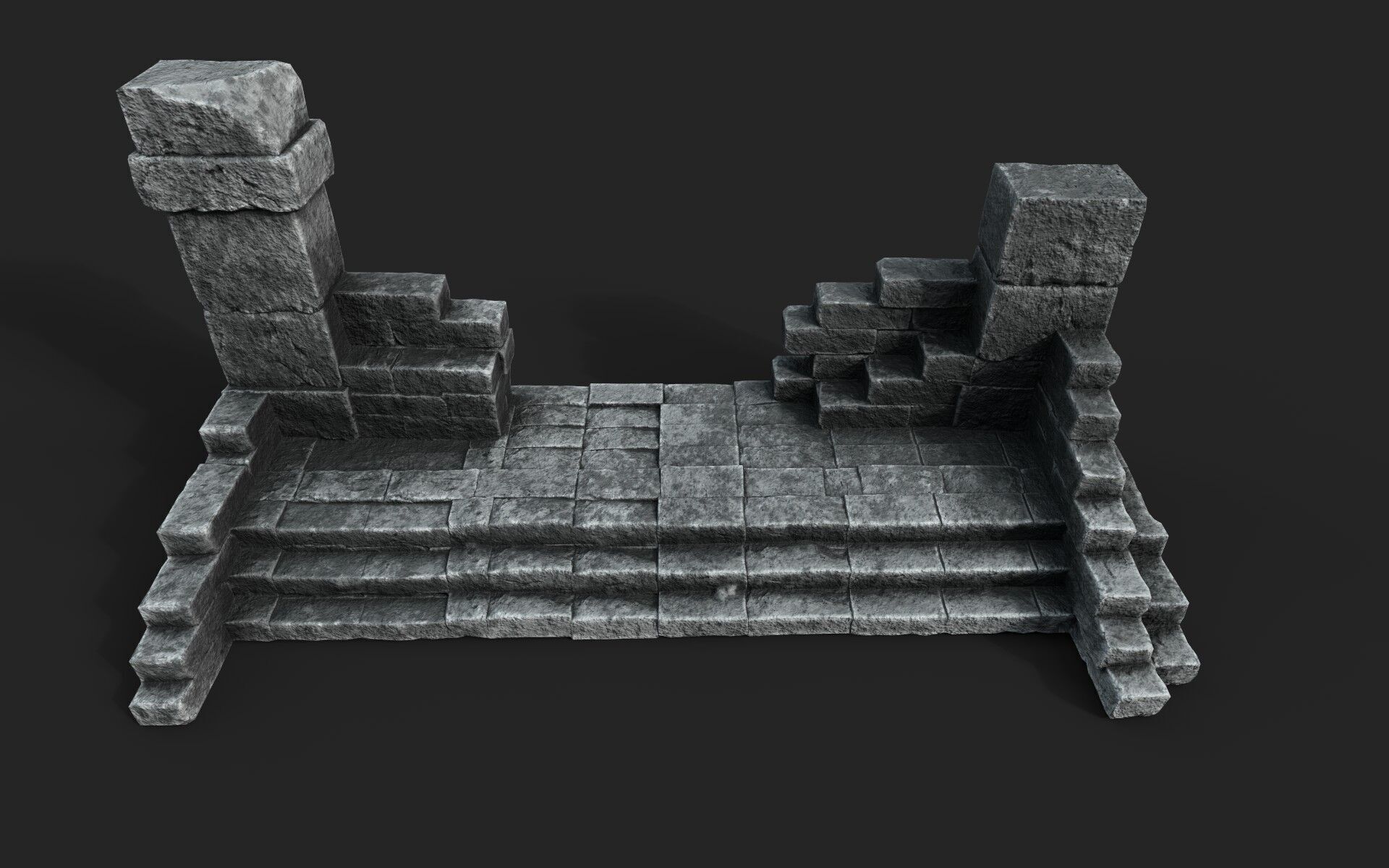Old Stairs Low-poly 3D model_5