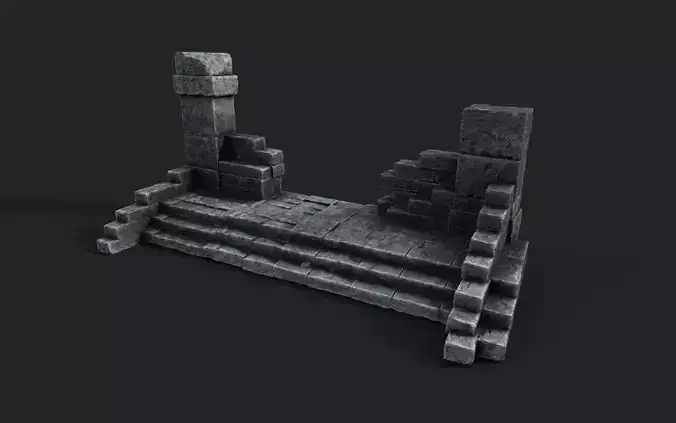 Old Stairs Low-poly 3D model