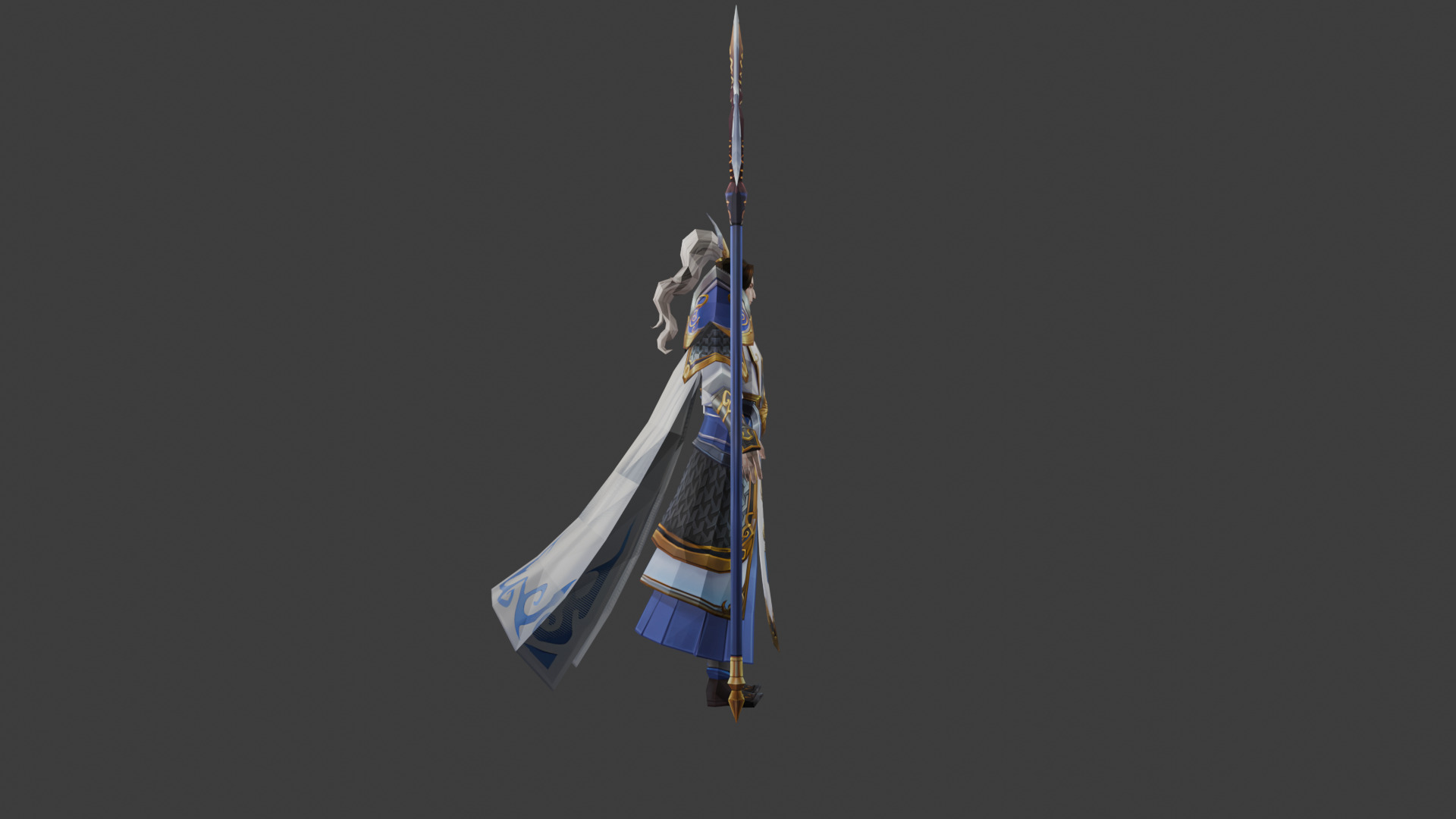 Elegant Mage with Ornate Armor and Staff 3D model_3