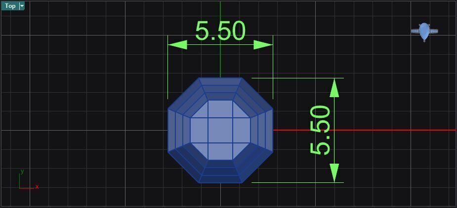 Cathedral style prong set octagon cut diamond three stone ring 3D print model_19