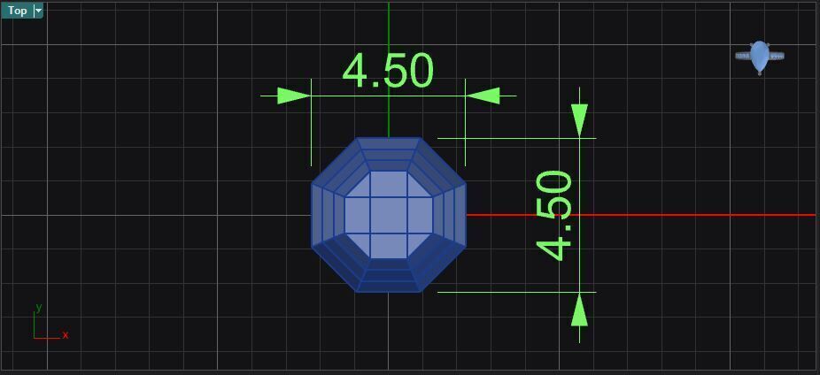 Cathedral style prong set octagon cut diamond three stone ring 3D print model_22