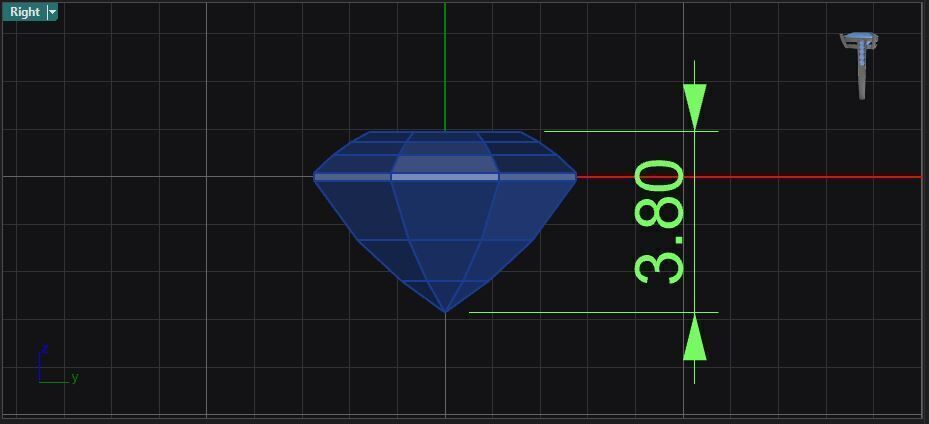Cathedral style prong set octagon cut diamond three stone ring 3D print model_20
