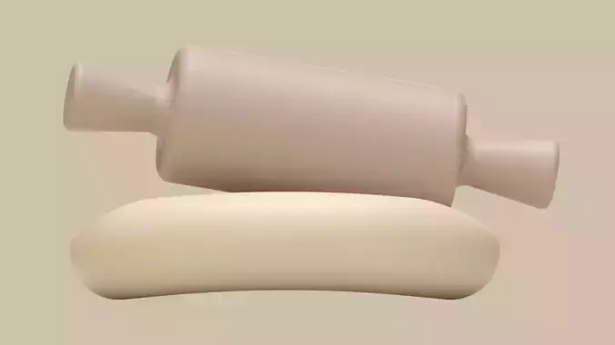 DOUGH ROLLER - Cozy Sweet Treat 3D Model Low-poly 3D model