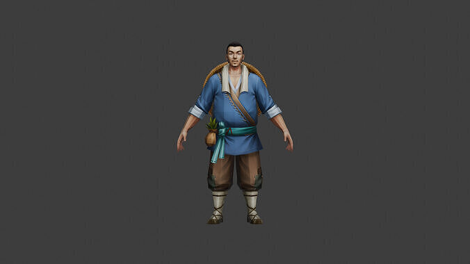 Futuristic Warrior with Traditional Elements 3D model
