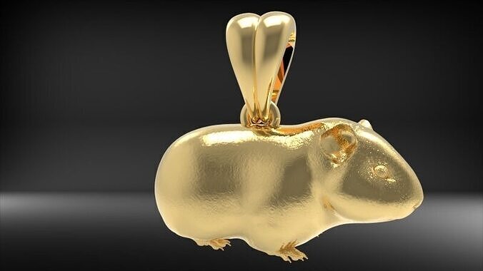 Guinea Pig Pendant Necklace charm bracelet Jewelry 3D print model