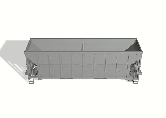 HO Norfolk Southern 2800 Cubic Foot MOW Ballast Hopper 3D print model