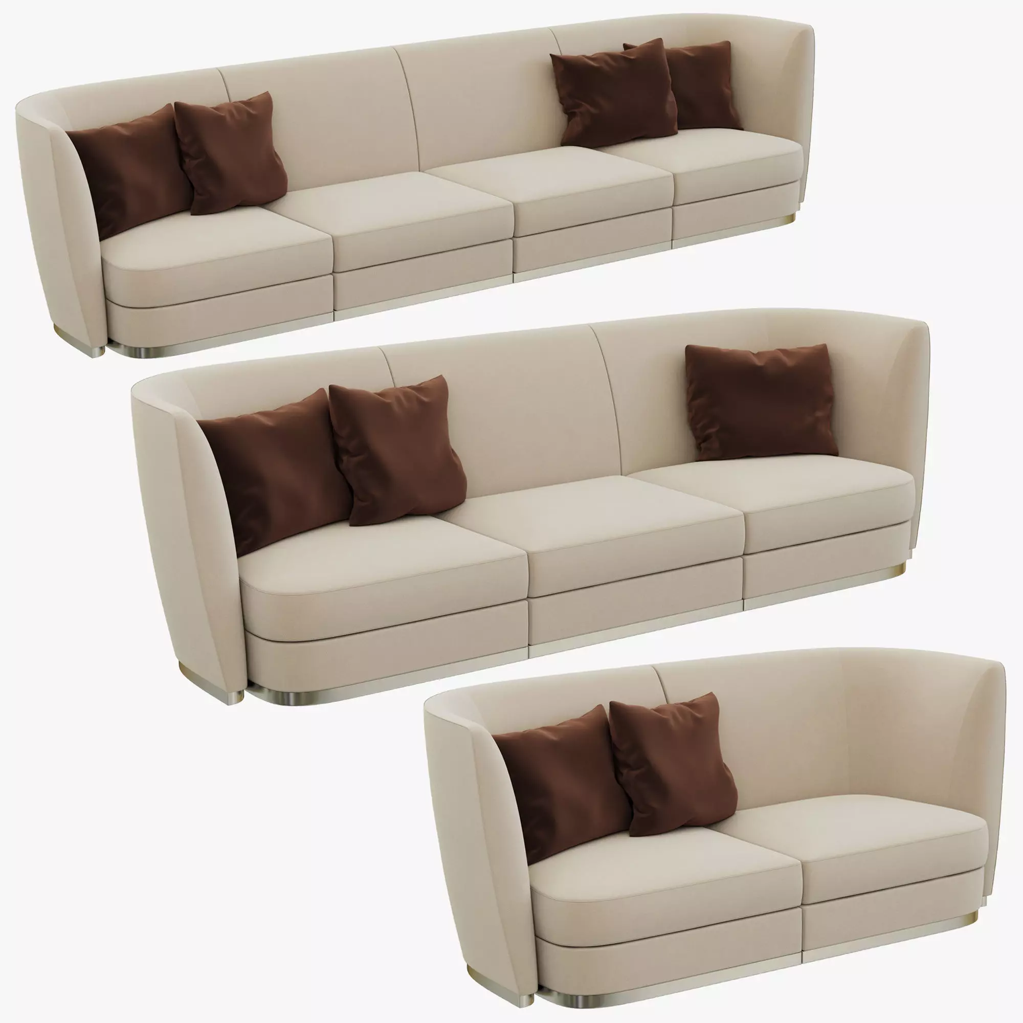 Flexform Altea Divano - 3 sizes 3D model_0
