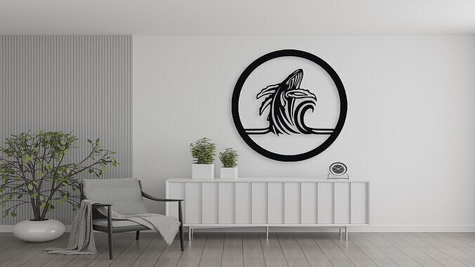 Whale Wall Decor Art 3D print model