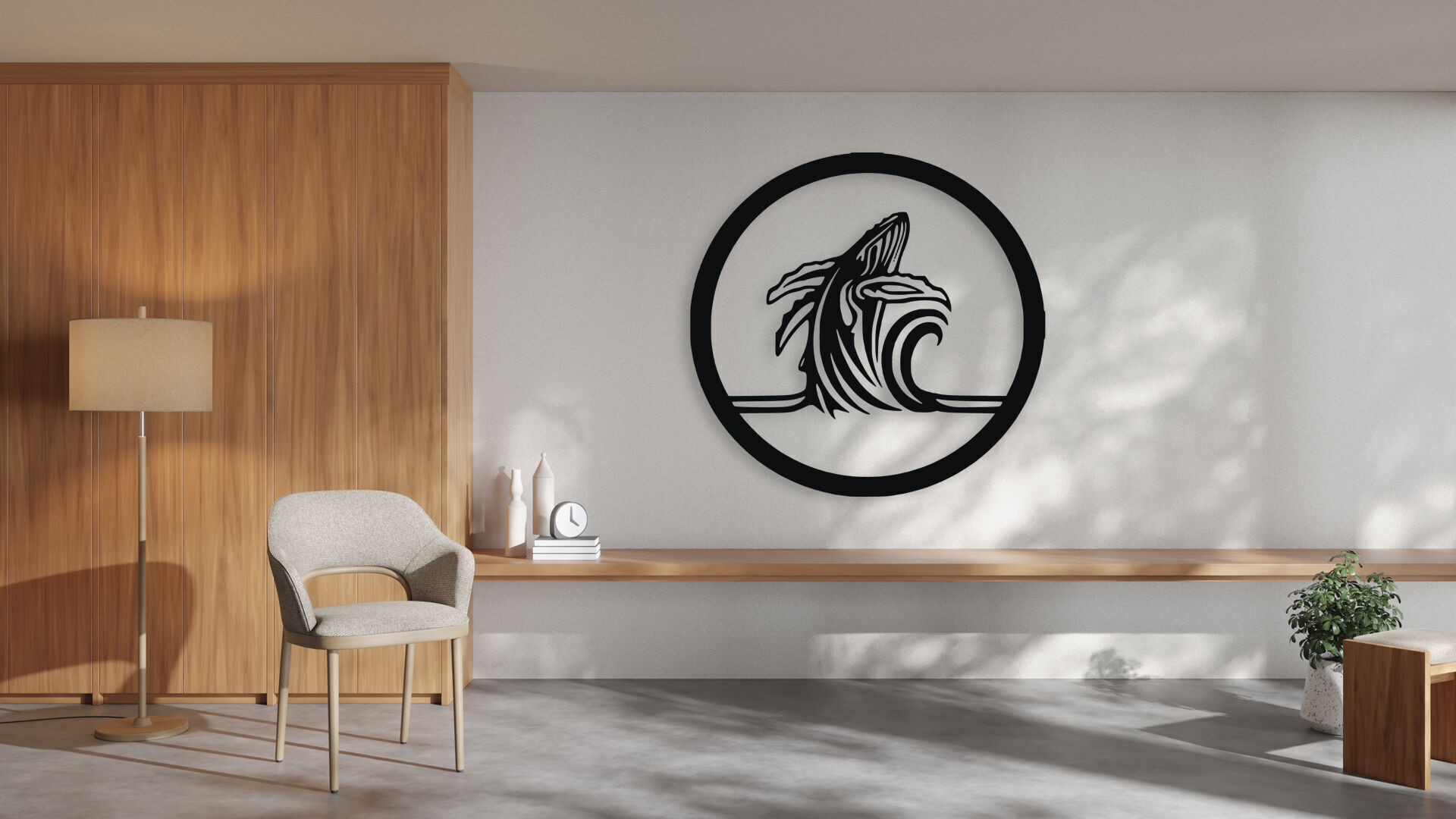 Whale Wall Decor Art 3D print model_1