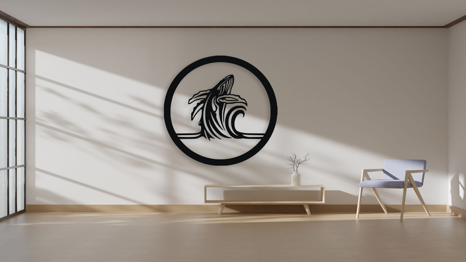 Whale Wall Decor Art 3D print model_2