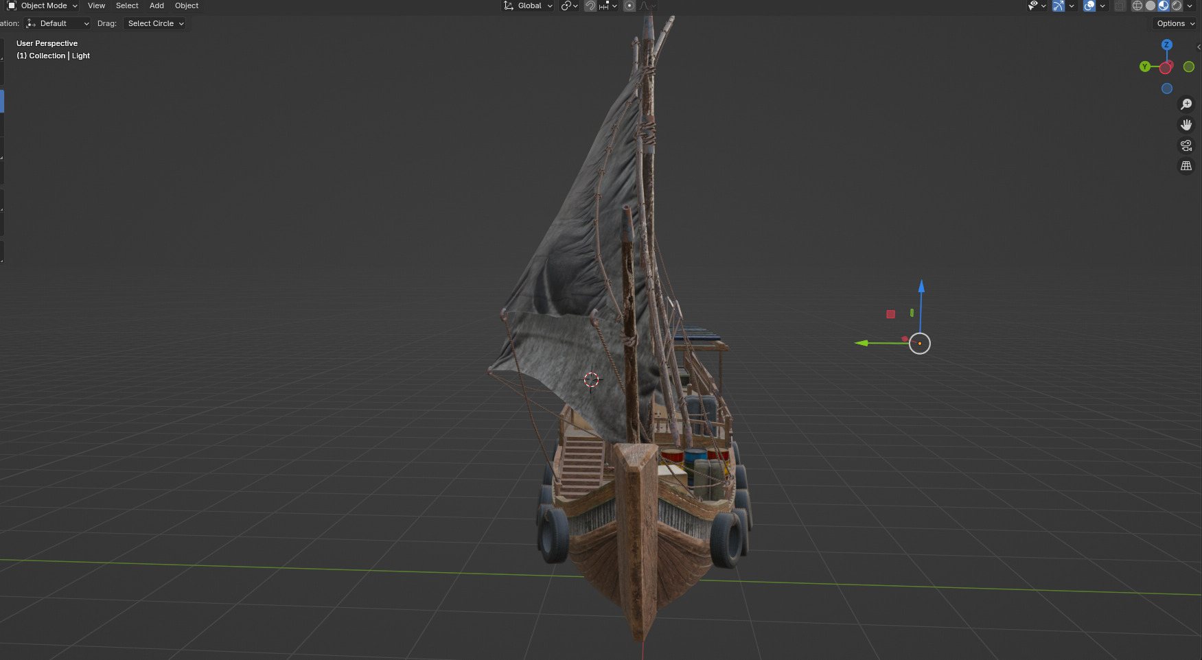 Arabian Dhow Ship Low-poly 3D model_14