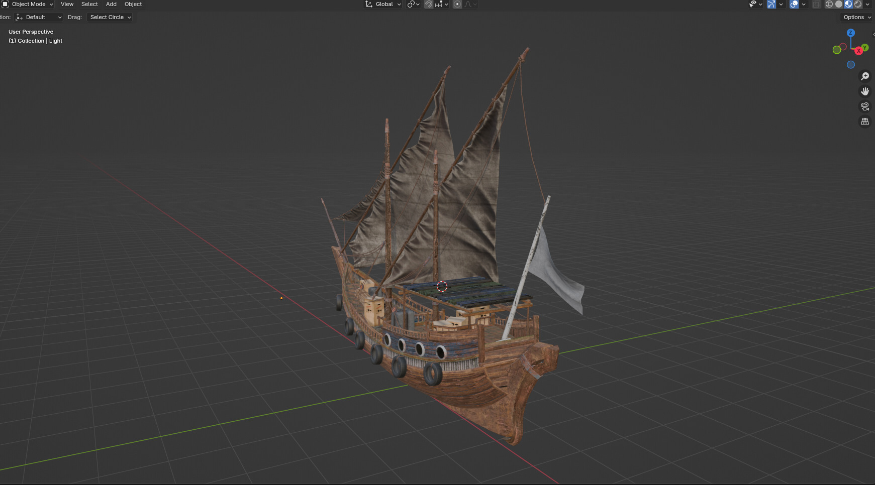 Arabian Dhow Ship Low-poly 3D model_17