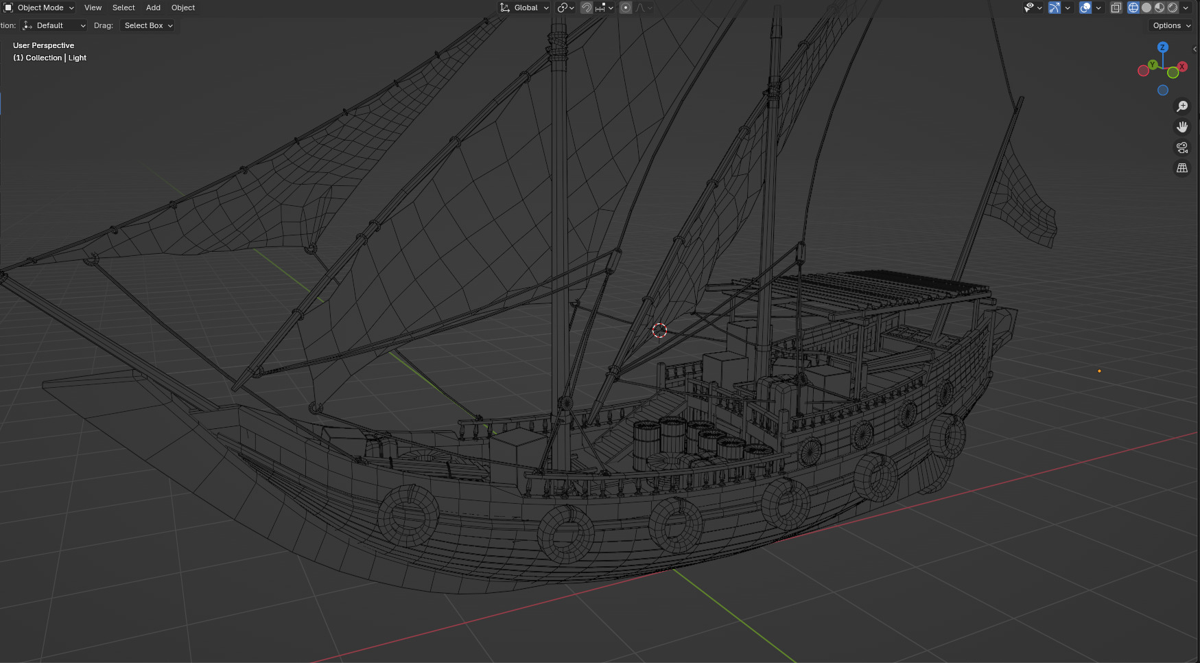 Arabian Dhow Ship Low-poly 3D model_21