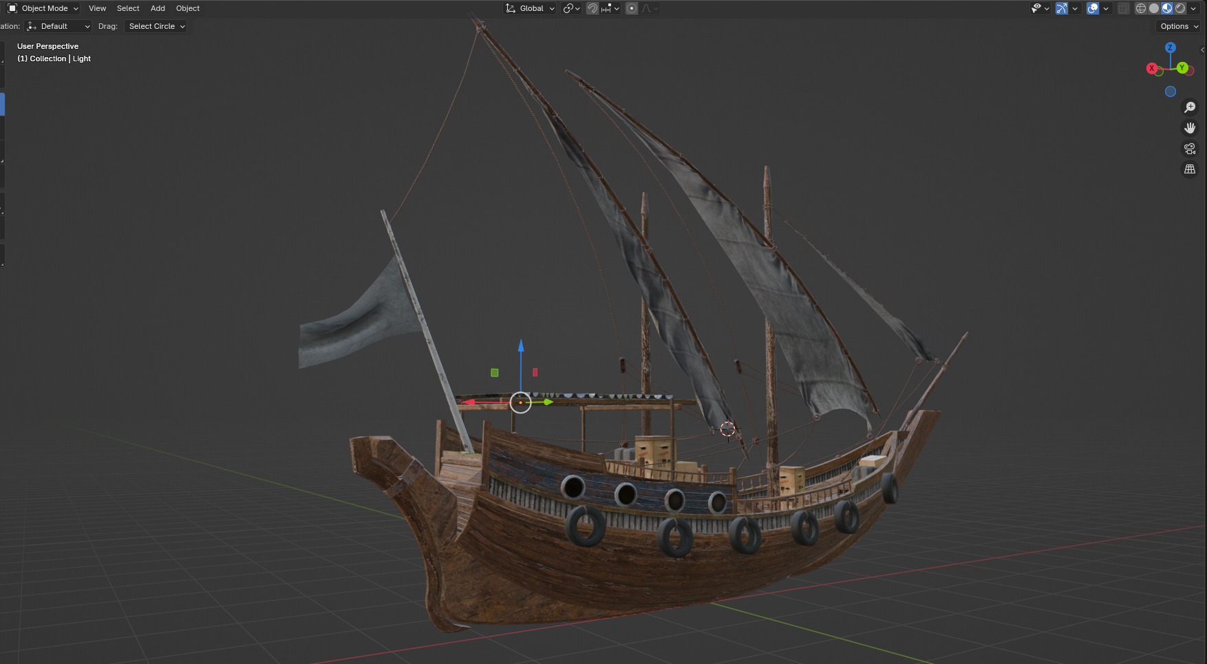 Arabian Dhow Ship Low-poly 3D model_15