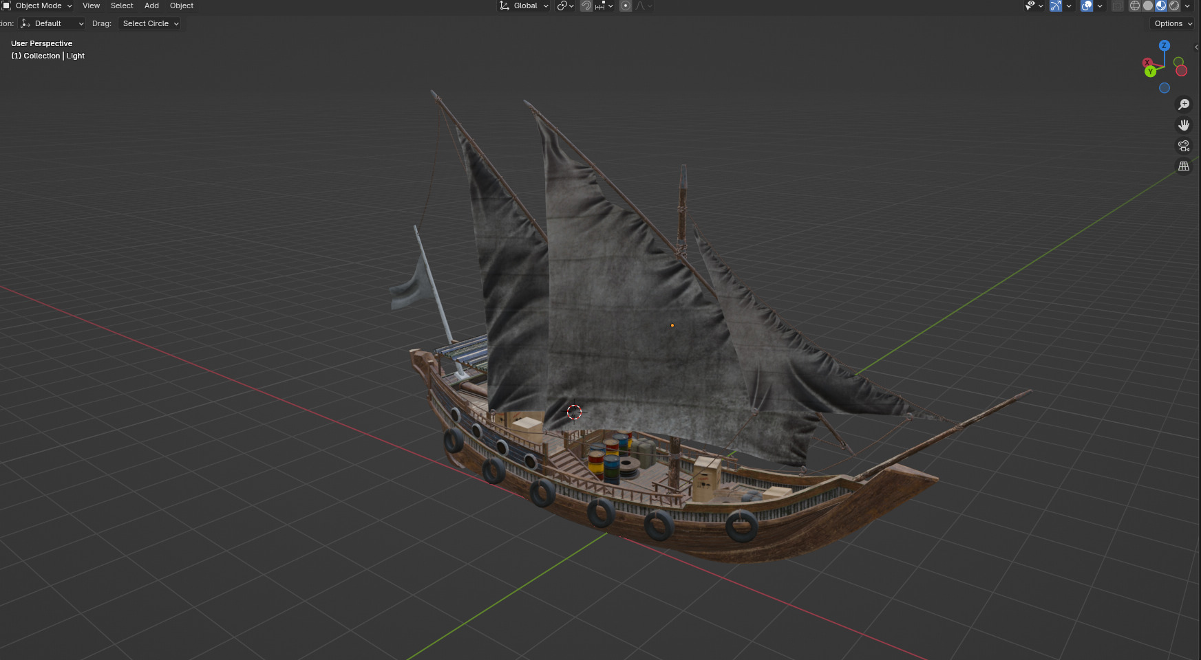 Arabian Dhow Ship Low-poly 3D model_18