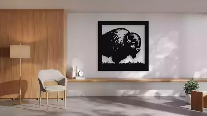 Bison Wall Decor Art