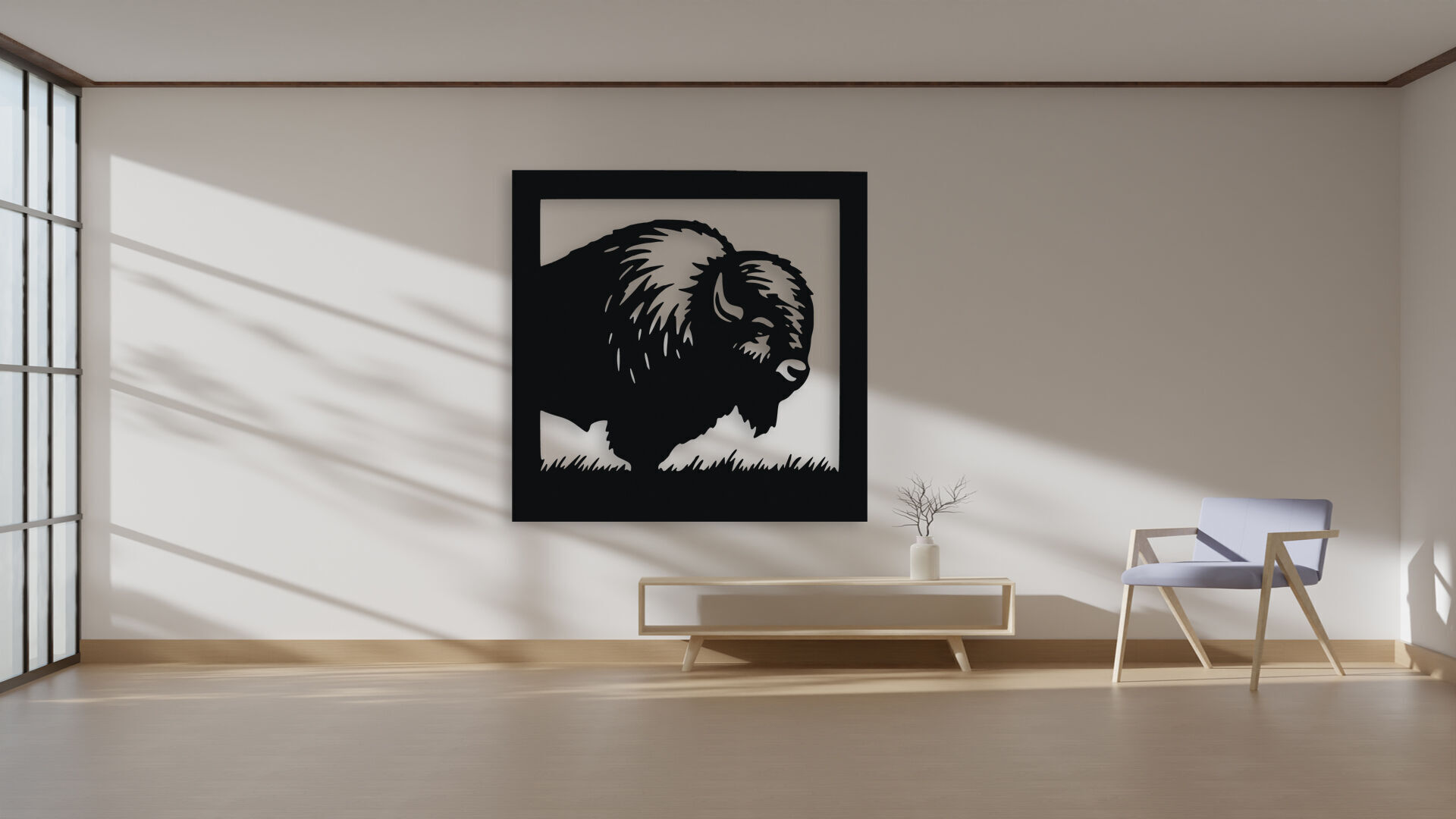 Bison Wall Decor Art 3D print model_1