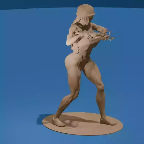 Post-Apocalyptic Crossbow Soldier Sexy Female STL Model 